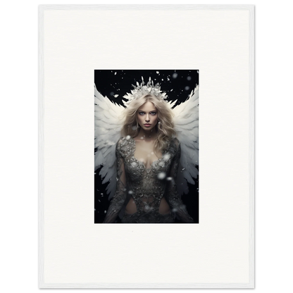 Ethereal feathery specter with a crown, perfect for unique room decoration canvas print