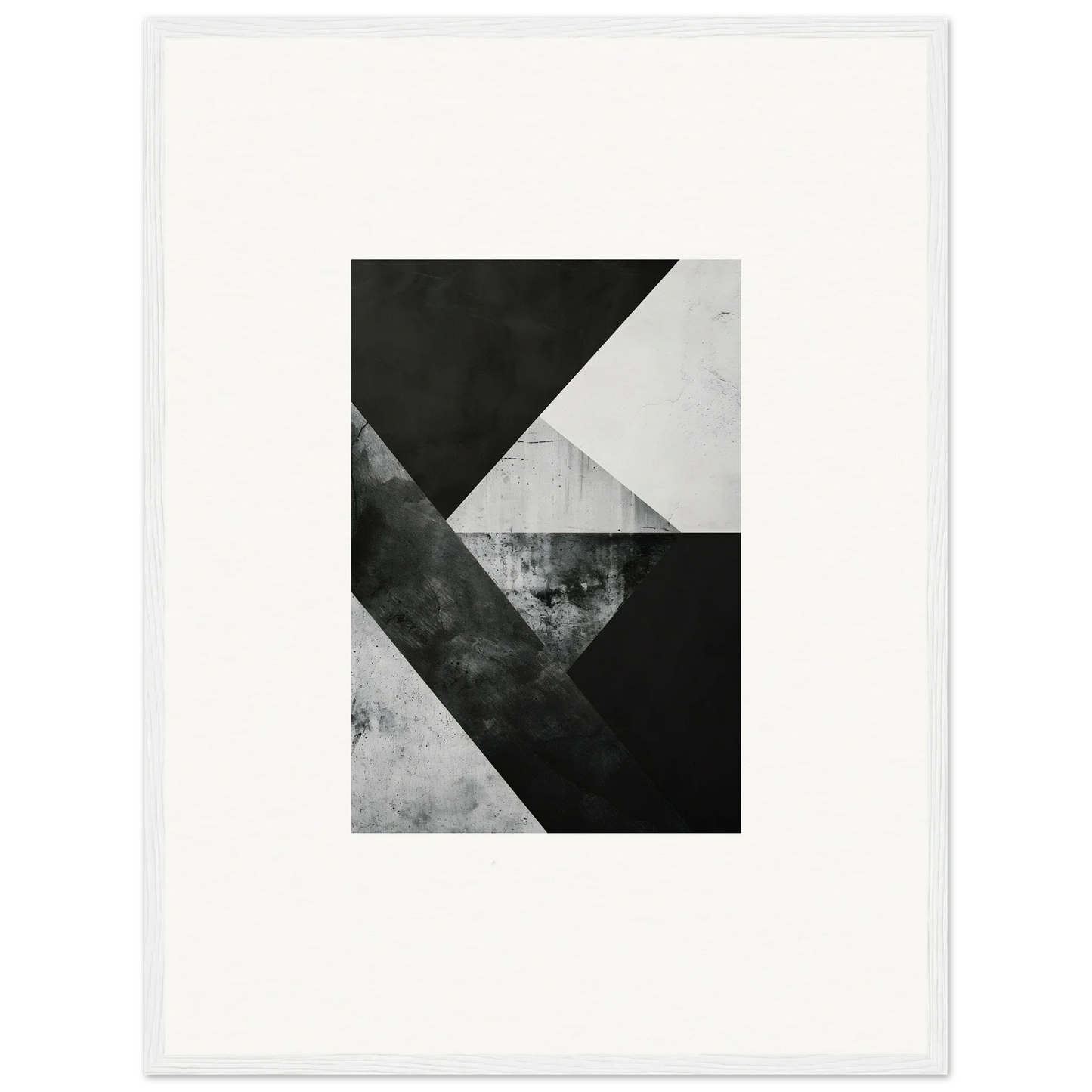 Abstract black and white triangular geometric artwork for cool room decoration canvas print