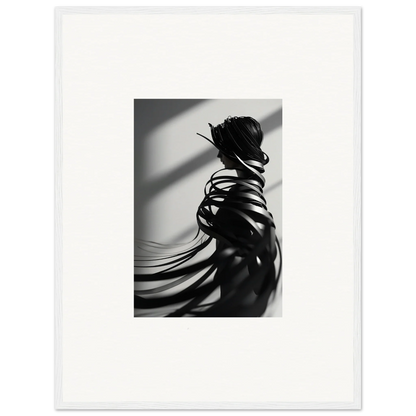 Silhouette wrapped in ribbons perfect for canvas print and room decoration, ribbon shares