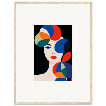 Abstract portrait with colorful geometric shapes for petal echoes room decoration canvas print