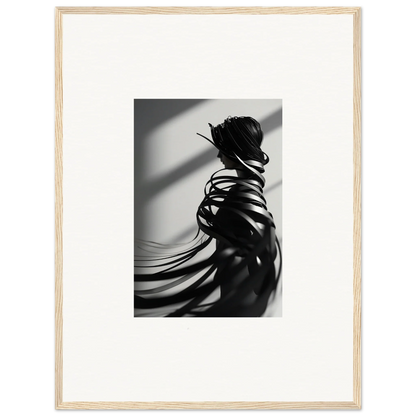 Silhouette photo with shadows and flowing fabric, perfect for room decoration or canvas print