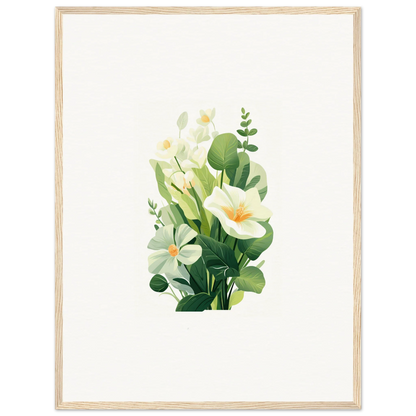 Watercolor floral arrangement print with white lilies for elegant room decoration