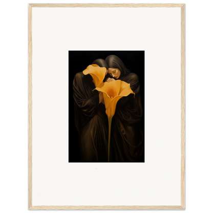 Vibrant yellow Calla Lily canvas print for Bloom Couple room decoration