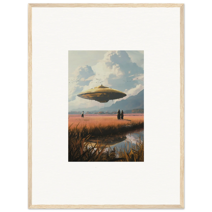 Flying saucer in the sky, perfect for your Drifting Suns canvas print room decoration