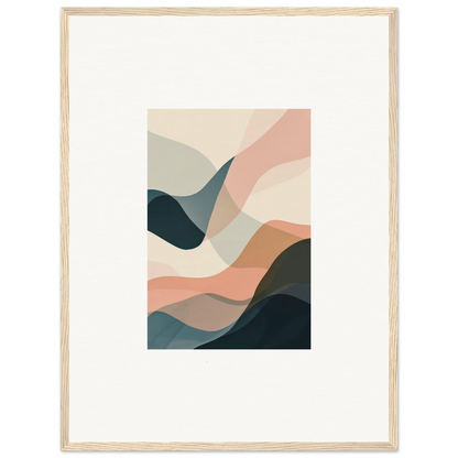 Abstract wall art with muted pastel curved shapes perfect for room decoration