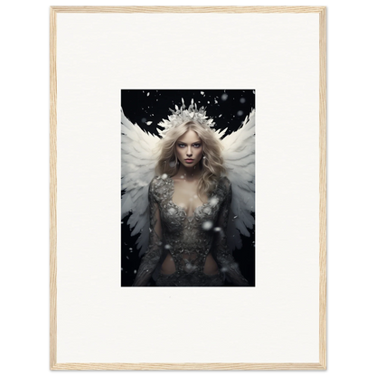 Ethereal feathery specter in an ornate crown, perfect for room decoration canvas print