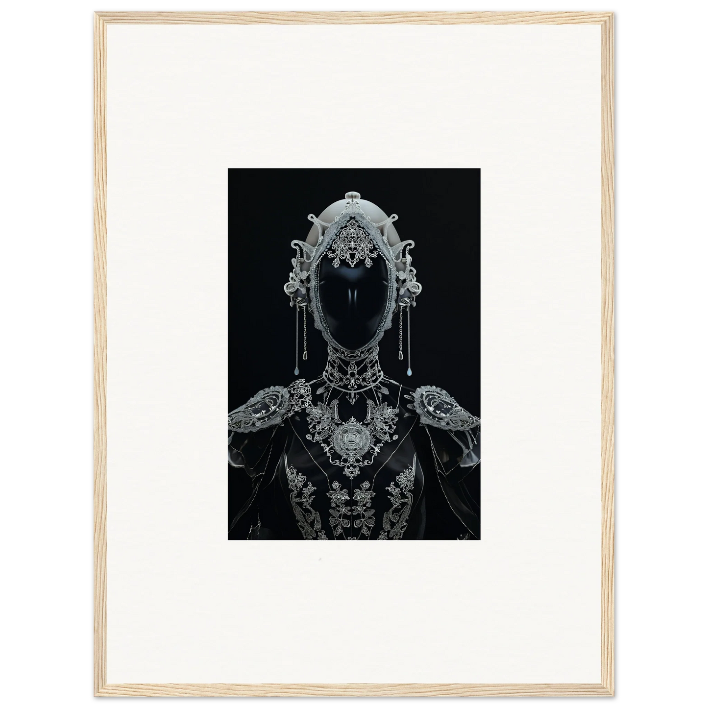 Ornate dark silhouette of Nebulae Princess in stunning canvas print for room decoration