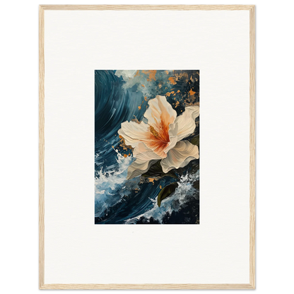 Delicate white and orange hibiscus flower for stunning room decoration canvas print