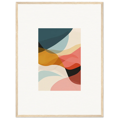 Abstract canvas print of muted curved shapes for trendy room decoration wall art