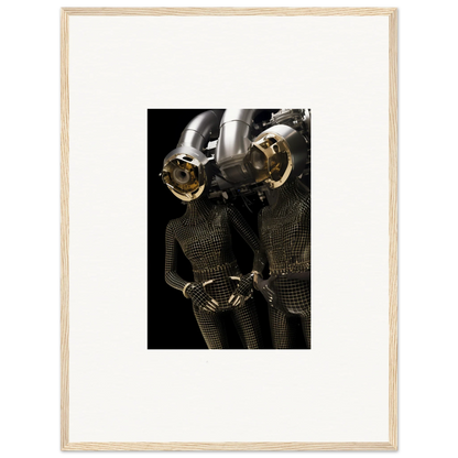 Metallic robot torso with mesh body, perfect for synth boundaries room decoration canvas print