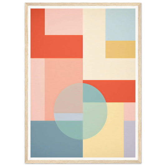 A high quality framed Abstract Geometry E The Oracle Windows™ Collection art print with geometric shapes and colors, perfect as a poster for my wall.
