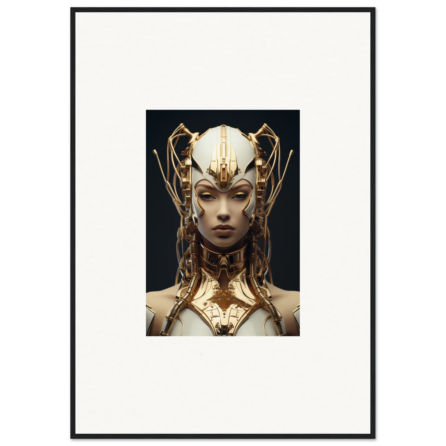 Ornate gold headdress for an artistic Echoes Muse canvas print room decoration