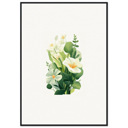 Watercolor floral arrangement with white flowers for a stunning Garden Whispers canvas print