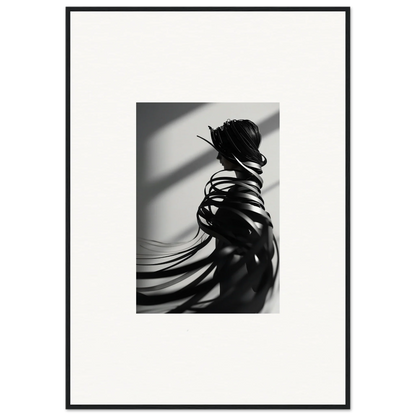 Silhouette of a person with flowing fabric, perfect for ribbon shares canvas print decor