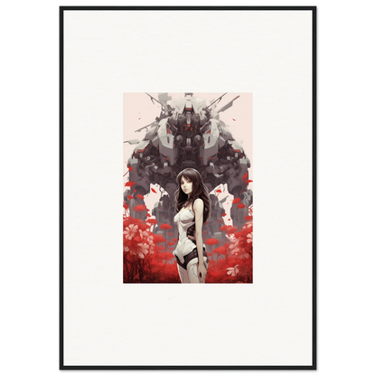 Framed canvas print of an anime-style character in Mechanical Amour Reverie for room decoration