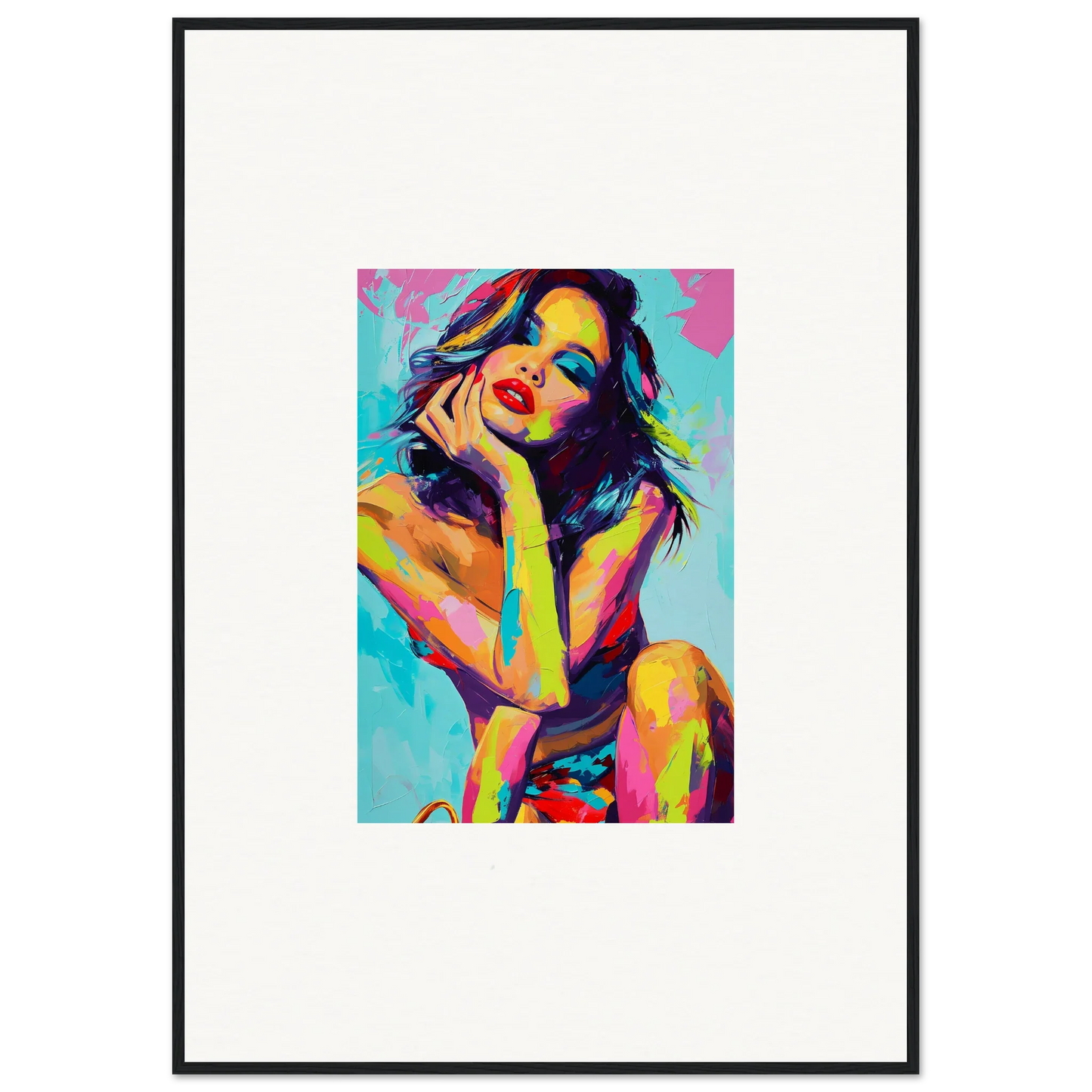 Colorful pop art portrait of a woman, perfect for a Daydream Muse canvas print