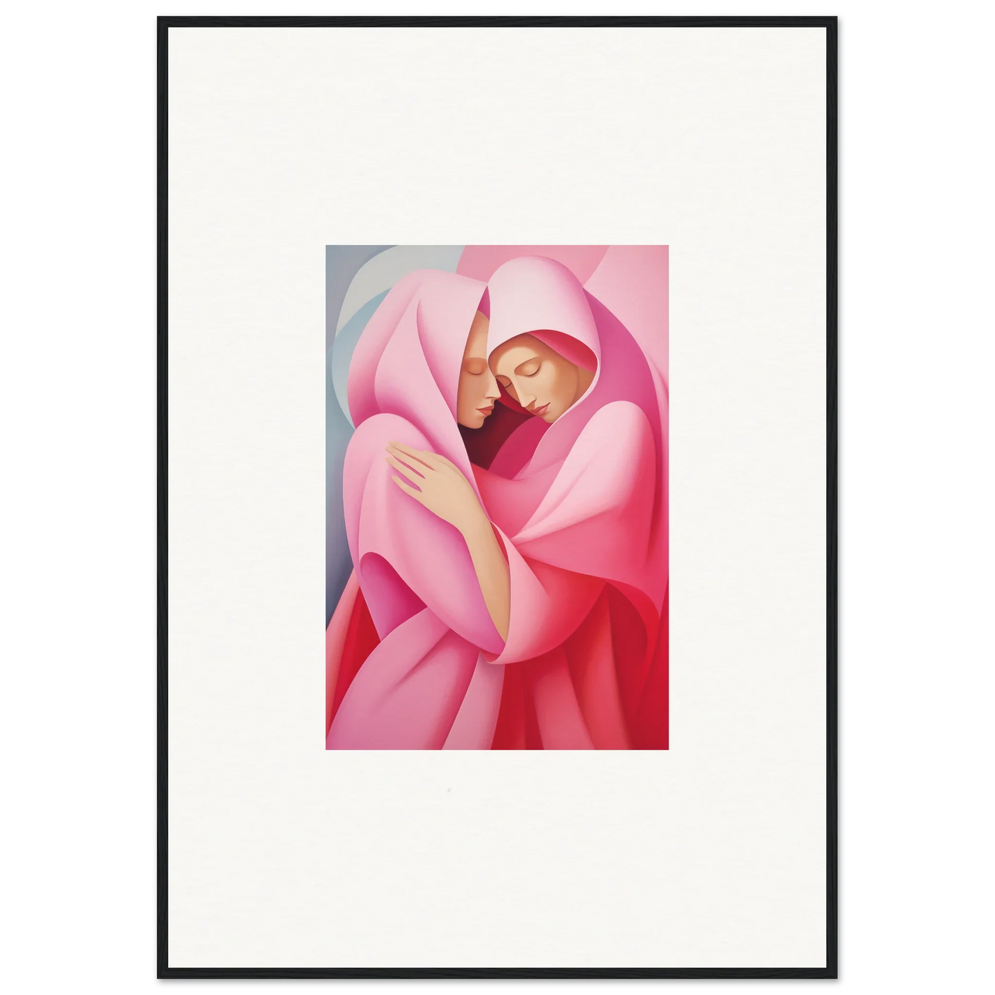 Abstract figure in pink fabric, perfect for a Glimmer Verse Tapestry room decoration