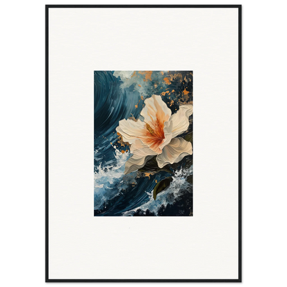 Beautiful white and orange hibiscus flower for petal waves canvas print decor