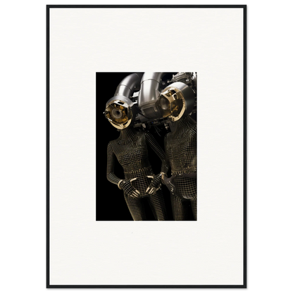 Metallic robot torso with mesh design perfect for synth boundaries room decoration canvas print