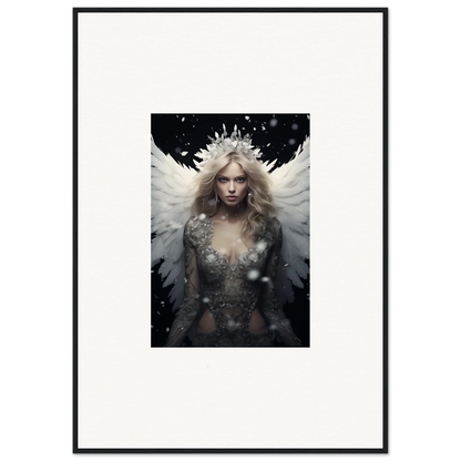 Ethereal feathery specter with crown and dress, perfect for room decoration canvas print