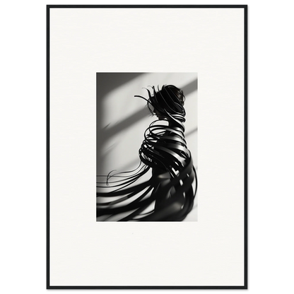 Silhouette of braided hair on a canvas print, perfect for Whisper Twists room decoration