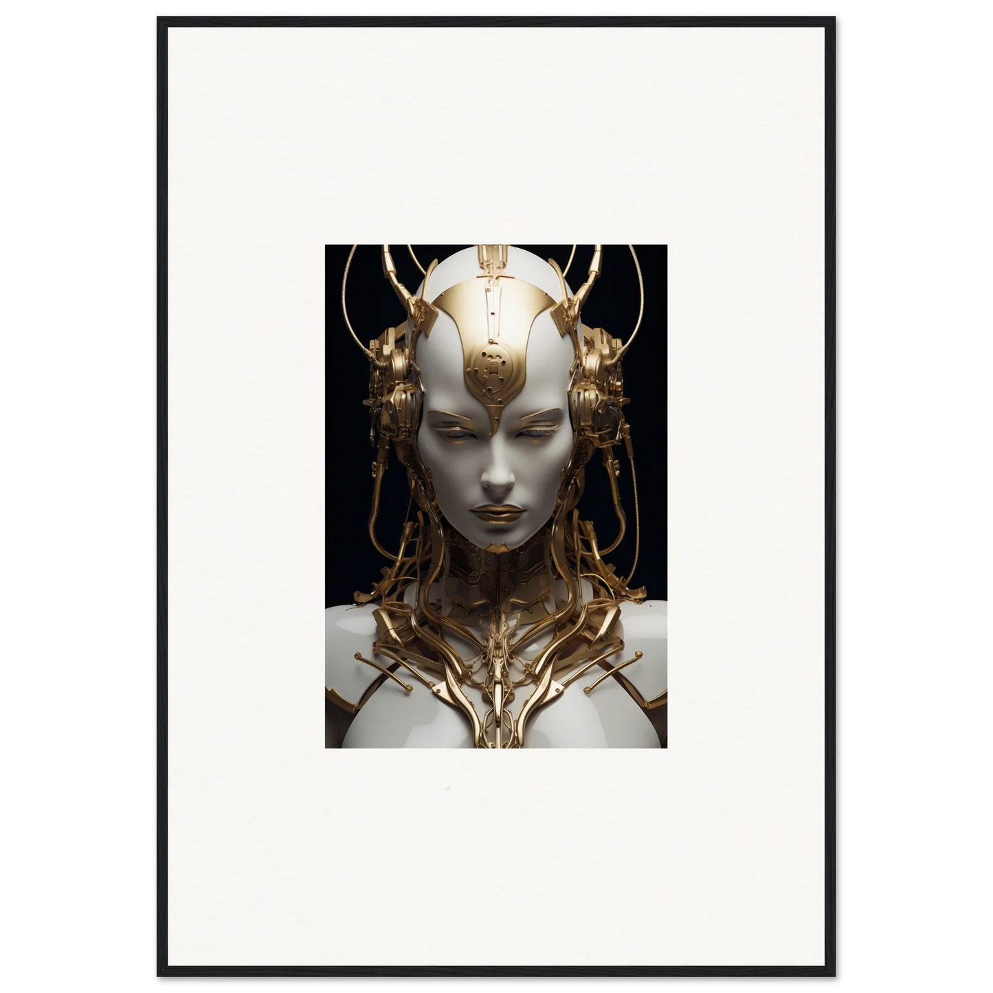 Futuristic bust with gold headpiece, perfect for your Monarch Dream room decoration