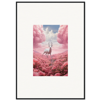 Deer with antlers in pink clouds for a Berry Collision canvas print decor