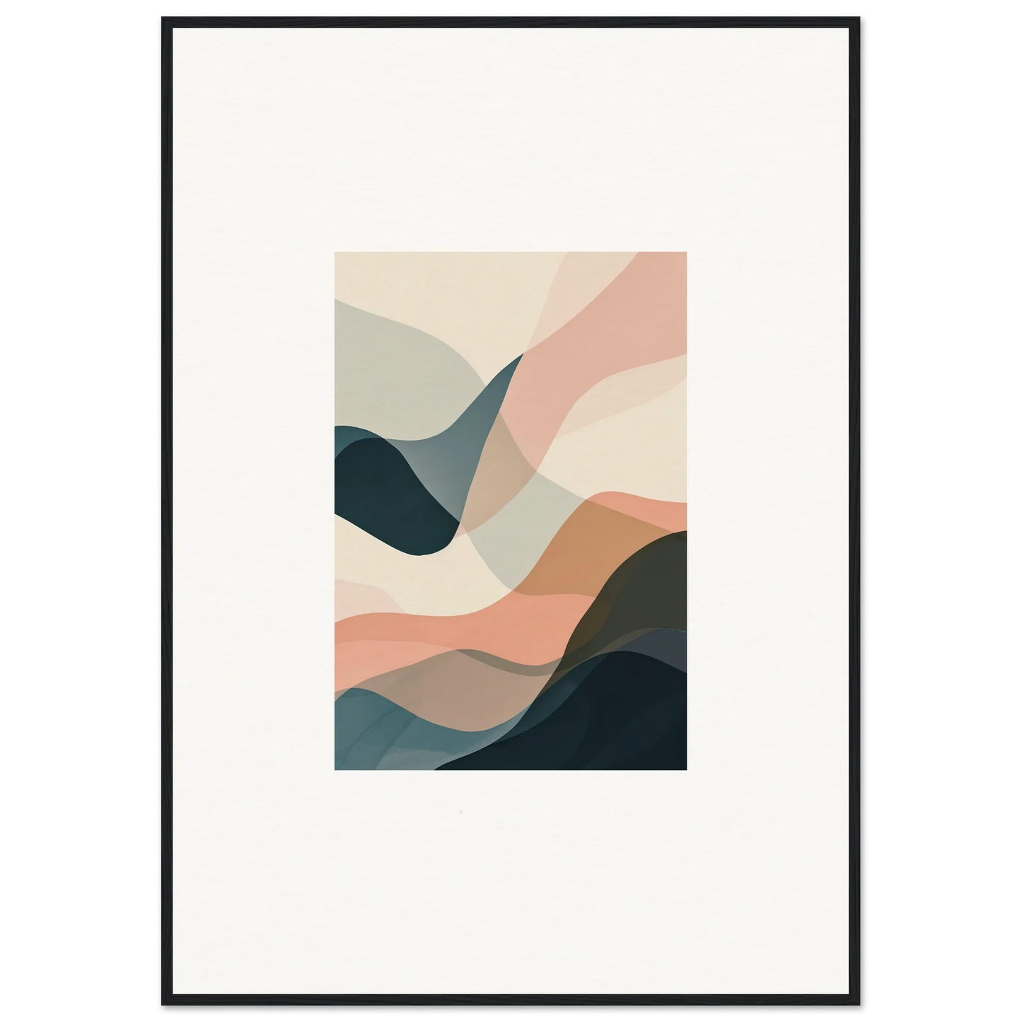 Abstract canvas print of flowing pastel shapes, perfect for unique room decoration