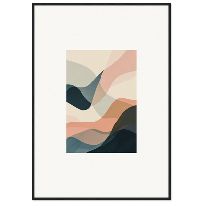 Abstract canvas print of flowing pastel shapes, perfect for unique room decoration