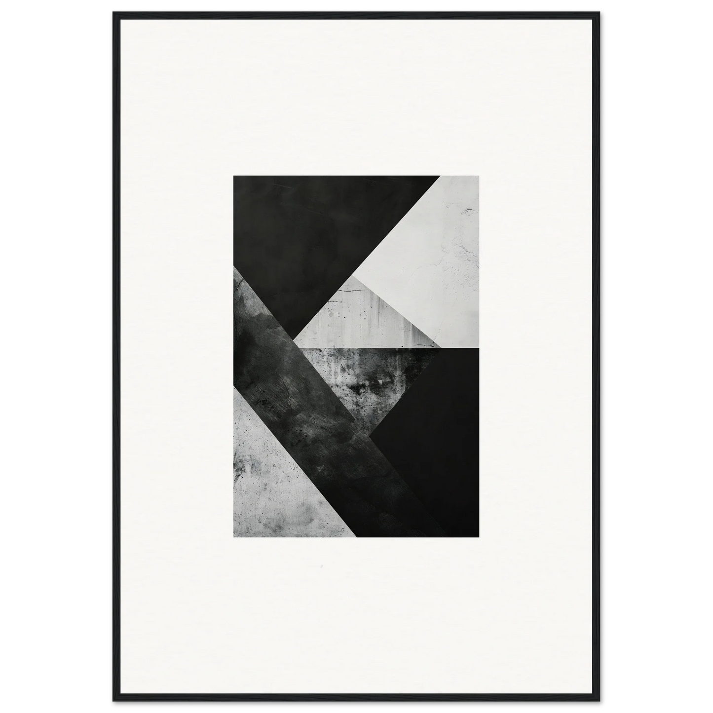 Abstract geometric black and white wall art canvas print for modern room decoration