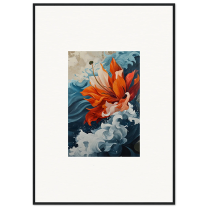 Vibrant orange flower in waves for a cool Petal Odyssey canvas print room decoration