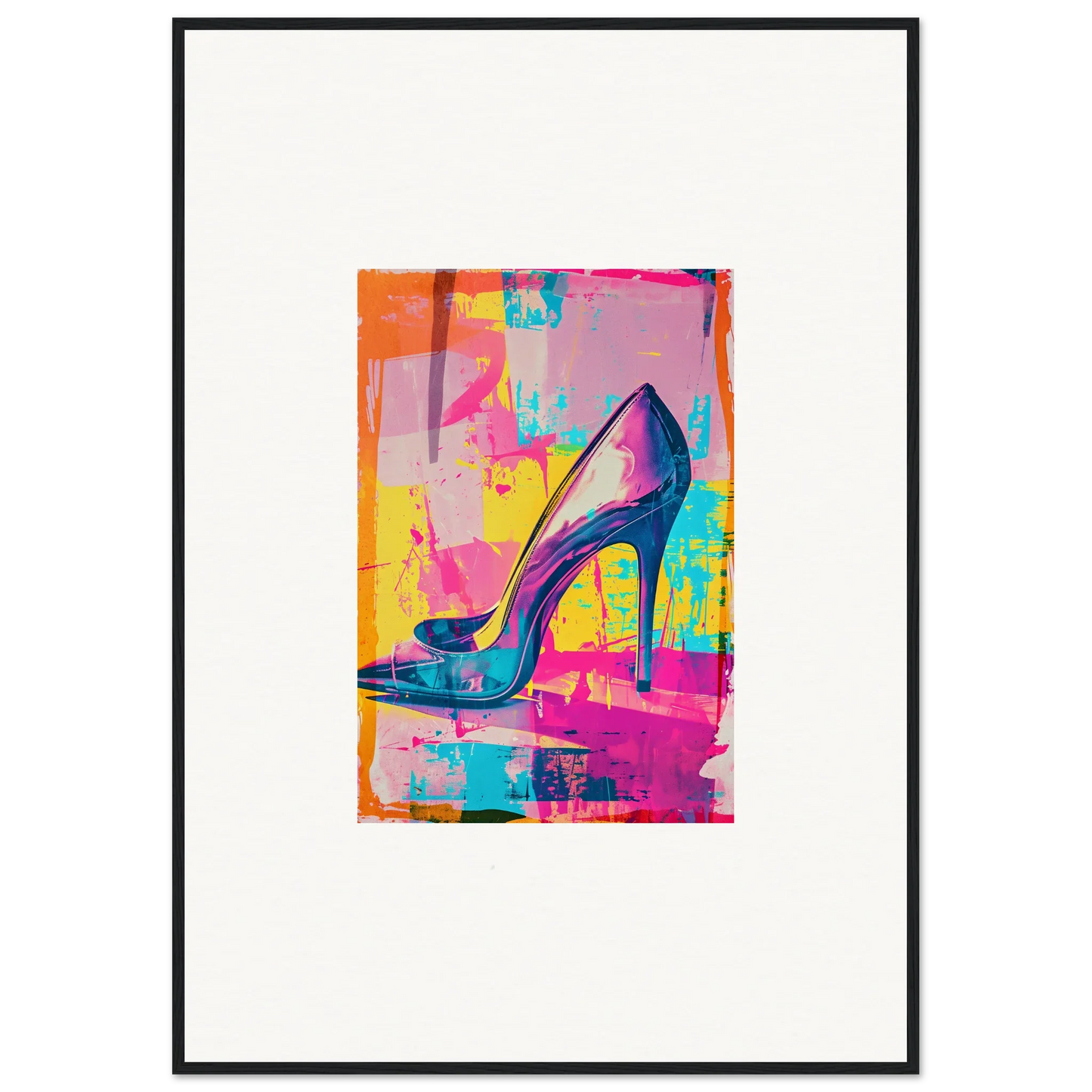 Colorful high-heeled shoe in abstract style showcasing the Heel Phenomenon for room decor