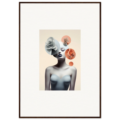 Artistic portrait of a woman with abstract circles for a stylish Blossom Nexus canvas print