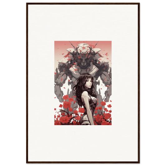 Framed canvas print of a woman with a dark figure for unique room decoration wall art