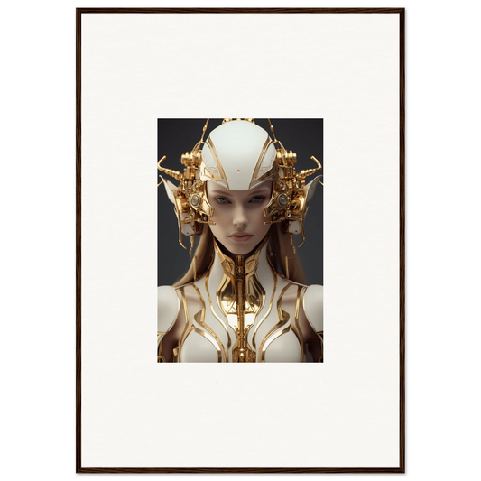 Futuristic humanoid figure with golden headpiece for Muse Euphoria canvas print decor