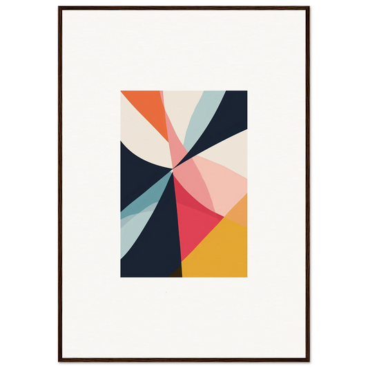 Colorful triangular shapes in Cosmic Tango Explodes canvas print for stylish room decoration