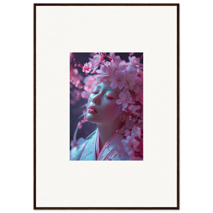 Framed photograph of pink cherry blossoms for your sakura dreams room decoration