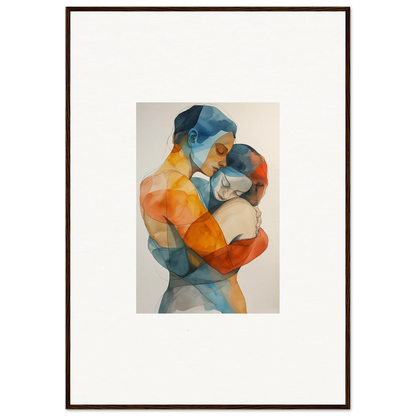 Abstract watercolor of two embracing figures for a stylish embrace cosmos canvas print