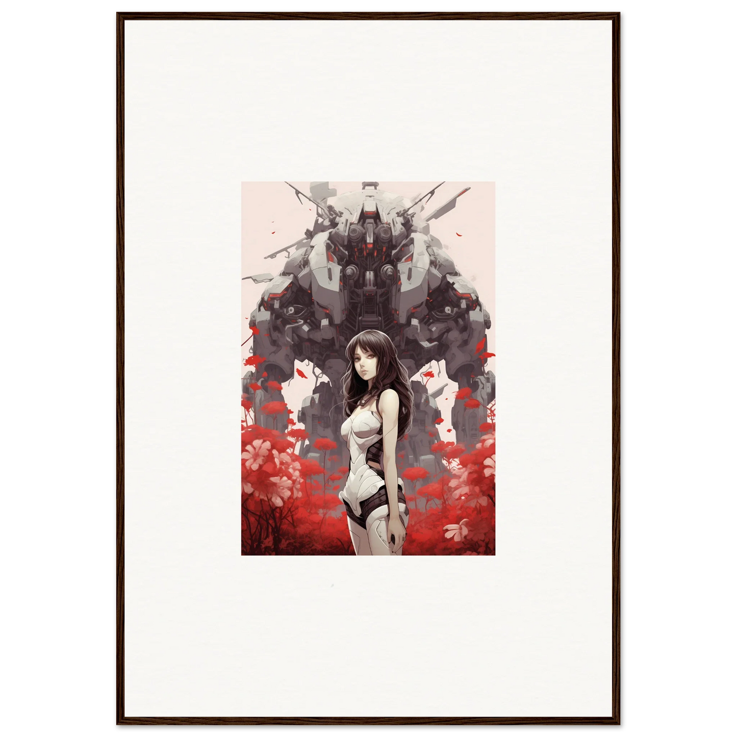 Anime-style female character canvas print for room decoration, Mechanical Amour Reverie