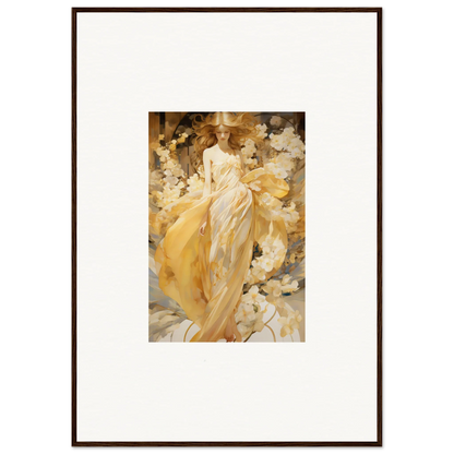 Impressionist painting of a woman in a yellow dress, perfect for room decoration