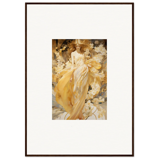 Impressionist painting of a woman in a yellow dress, perfect for room decoration