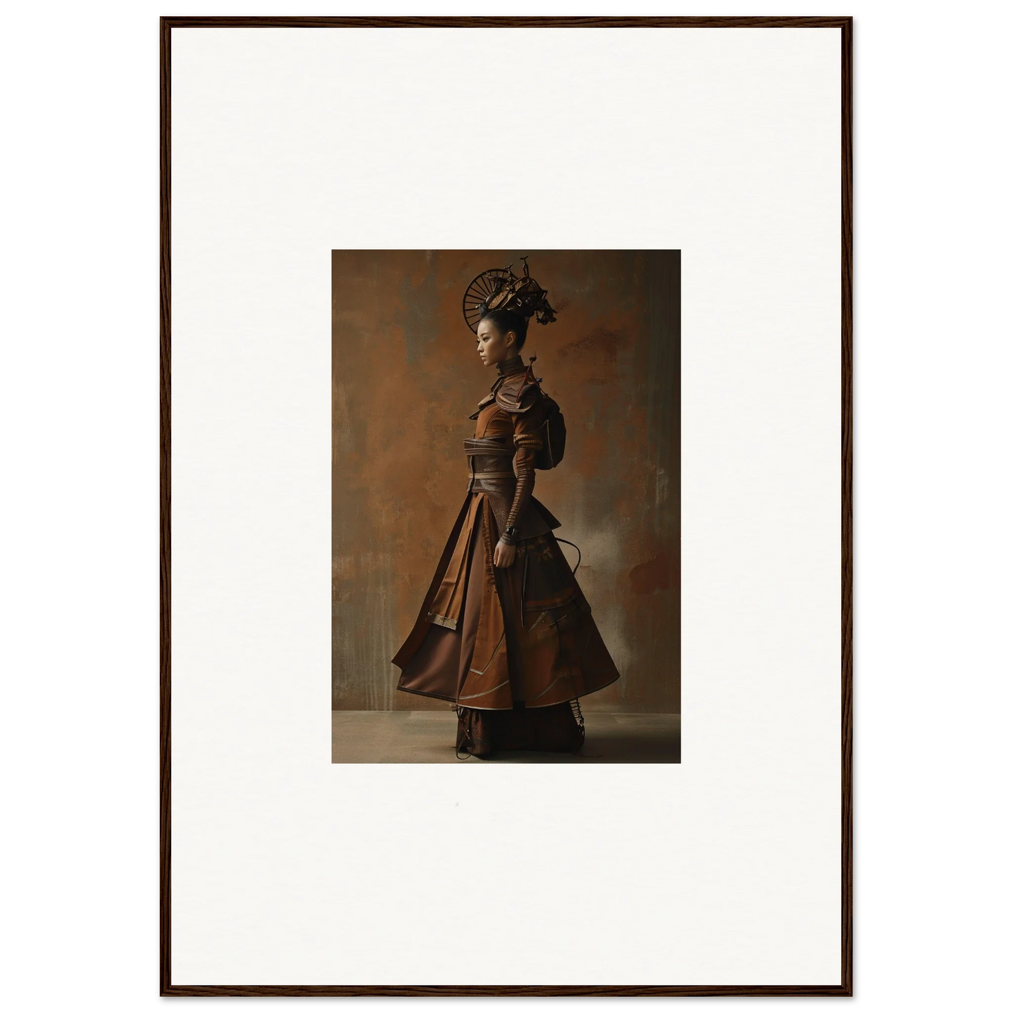 Victorian-era woman in fancy dress for nostalgia chronicles room decoration canvas print