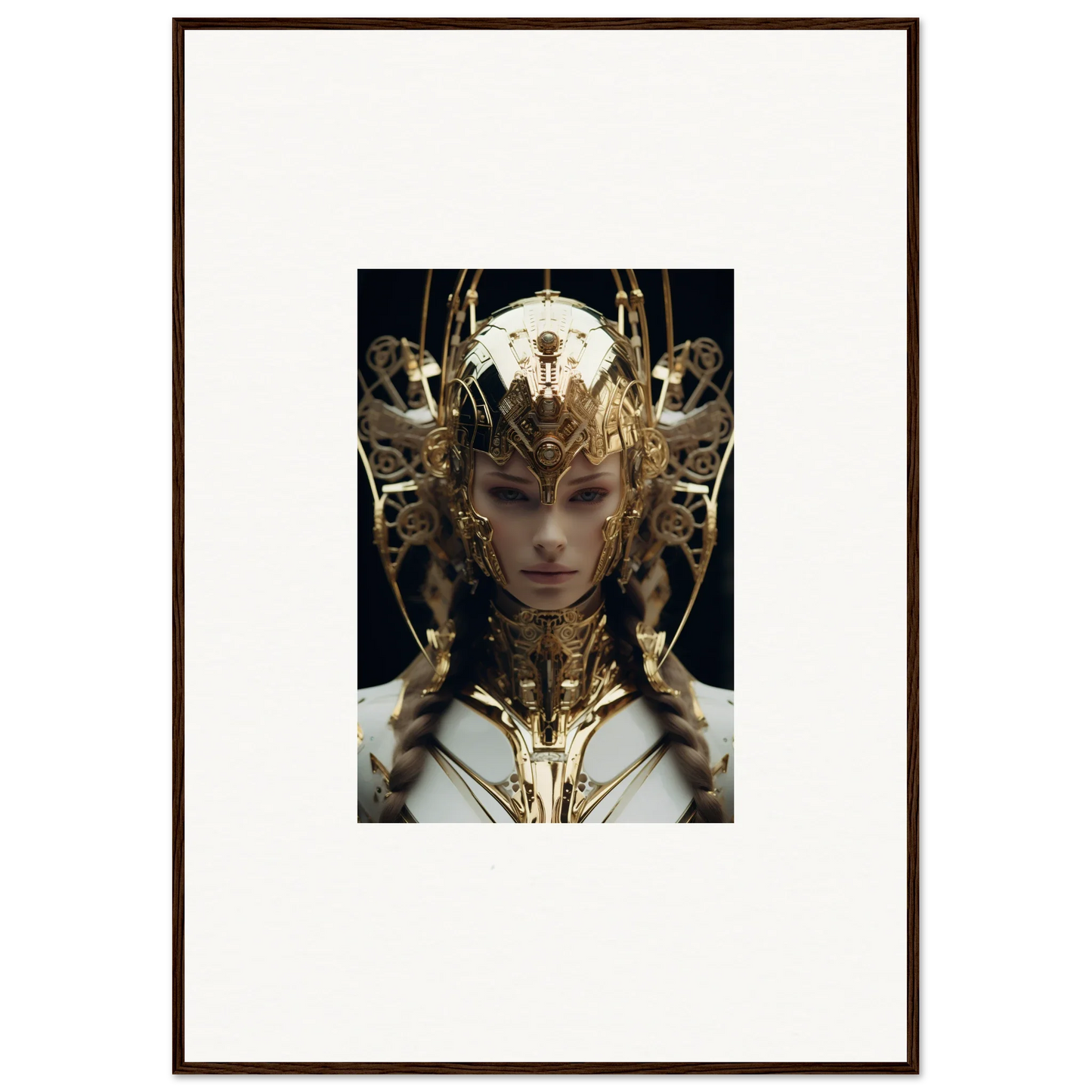 Ornate golden headdress showcasing intricate details from Future Opulence Rewoven