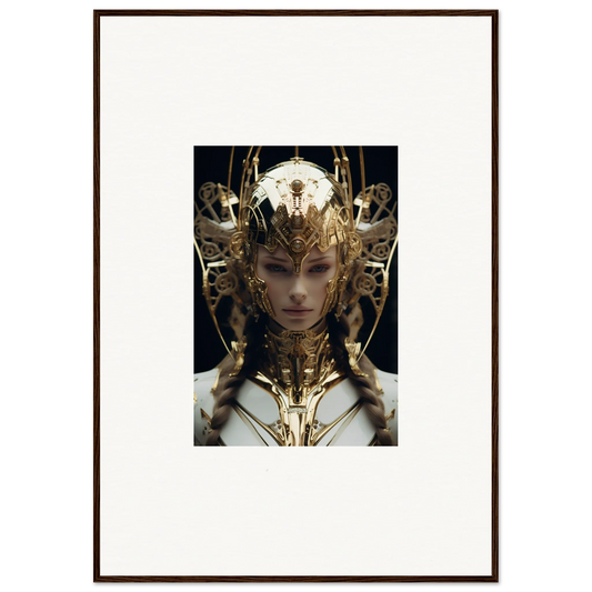 Ornate golden headdress showcasing intricate details from Future Opulence Rewoven