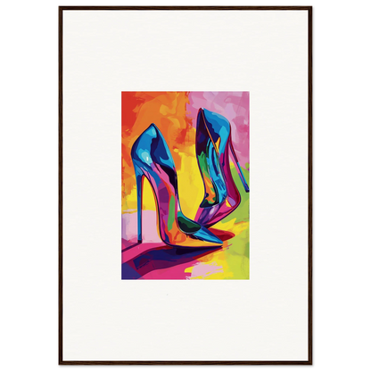 Vibrantly colored high-heeled Eclipse Shoes perfect for stylish room decoration