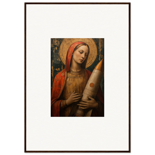 Renaissance painting of a woman in red and gold for celestial cargo room decoration