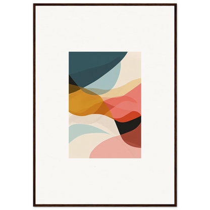 Abstract canvas print with muted curved shapes for stylish room decoration wall art