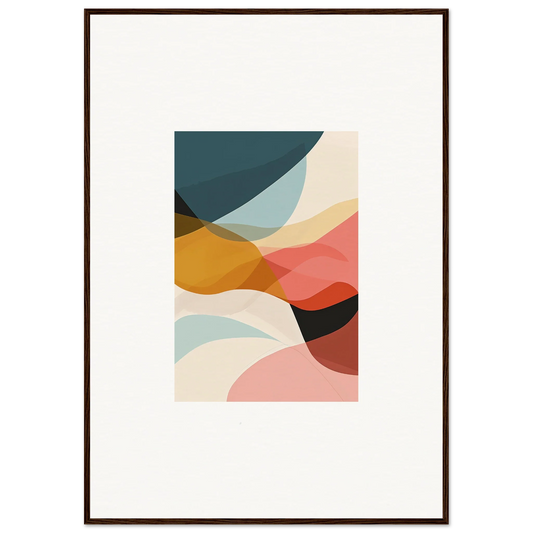 Abstract canvas print with muted curved shapes for stylish room decoration wall art