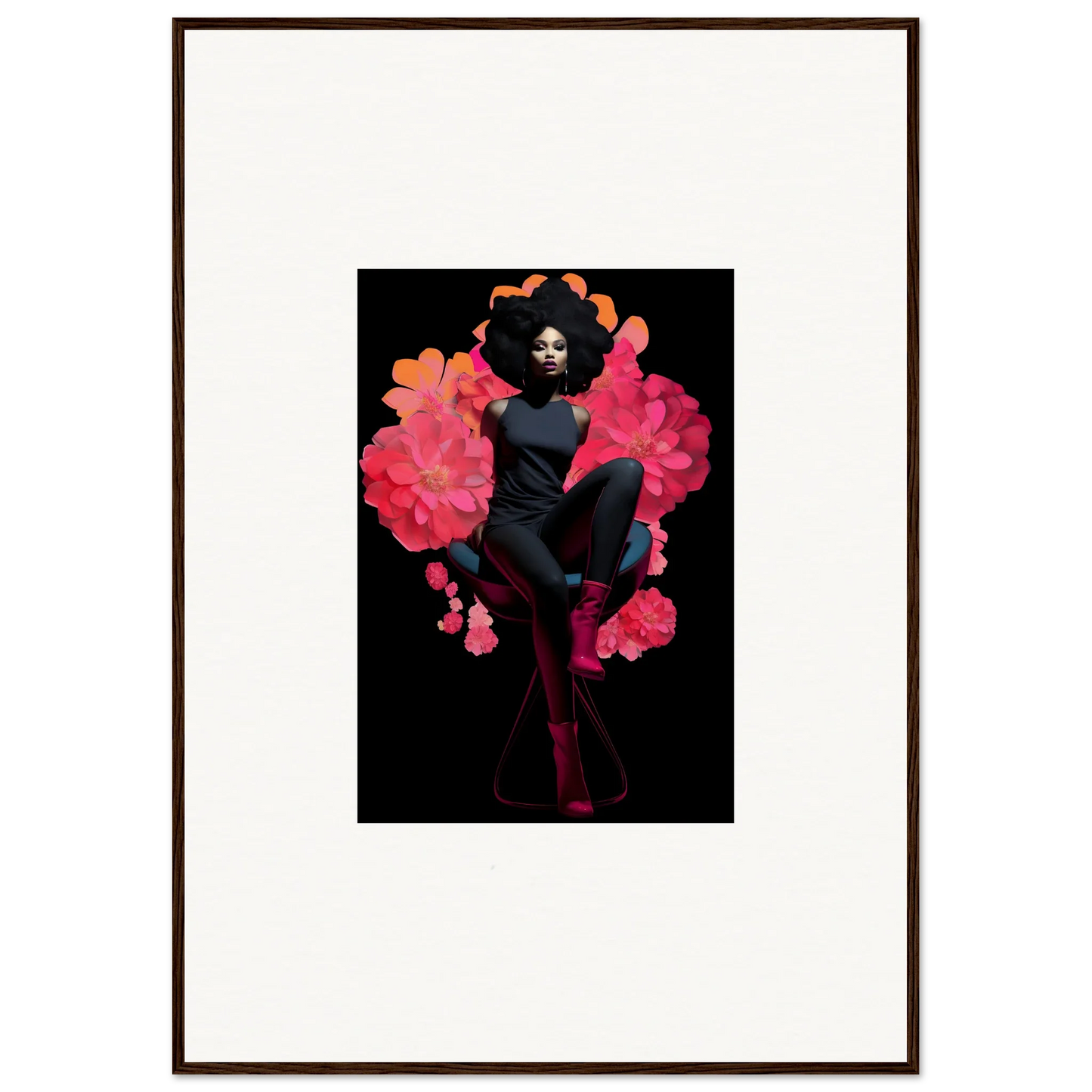 Framed canvas print of Equinox Sovereign figure in pink smoke, perfect room decoration