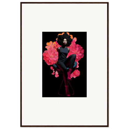 Framed canvas print of Equinox Sovereign figure in pink smoke, perfect room decoration